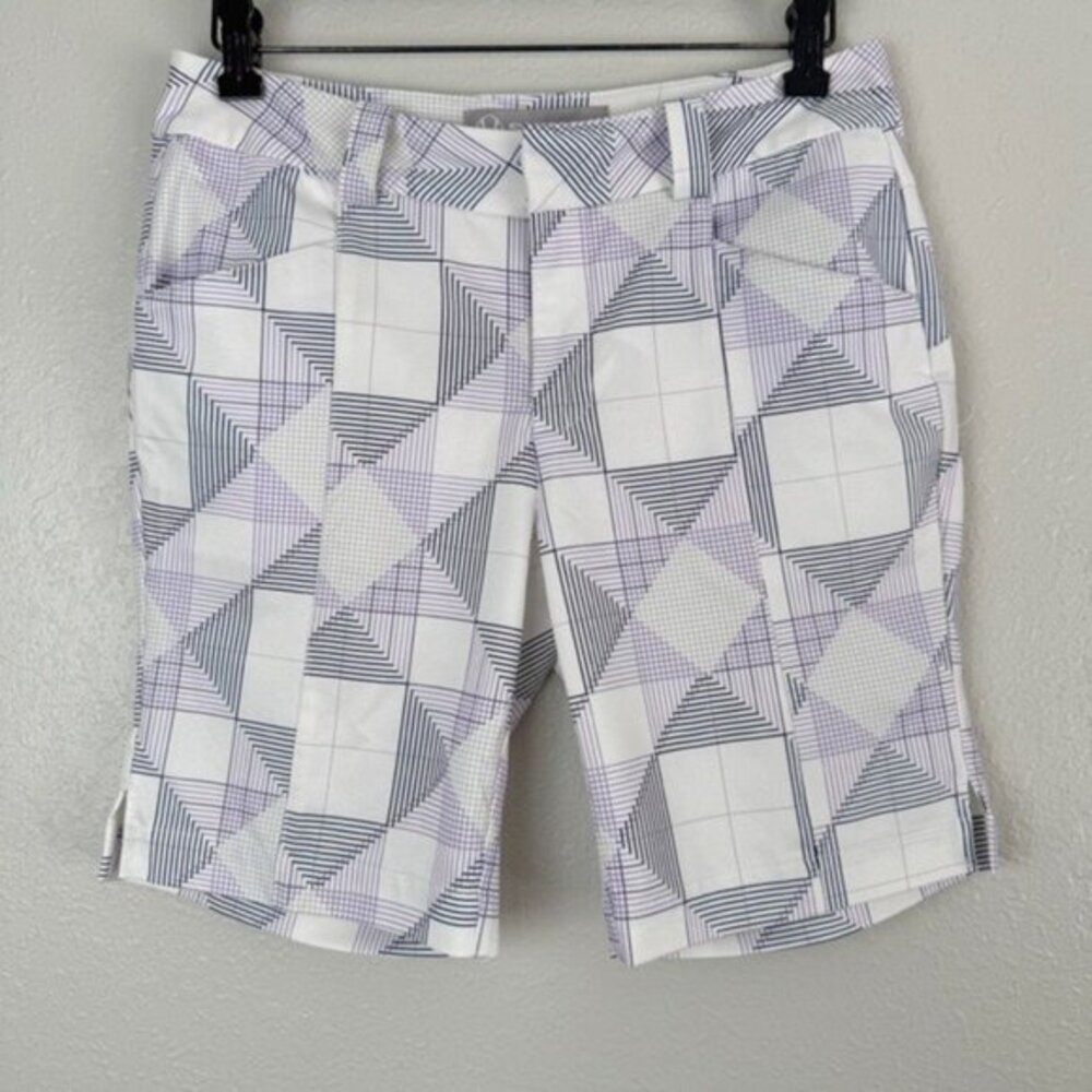 Sunice purple white golf bermuda athletic shorts 4 - Picture 9 of 9